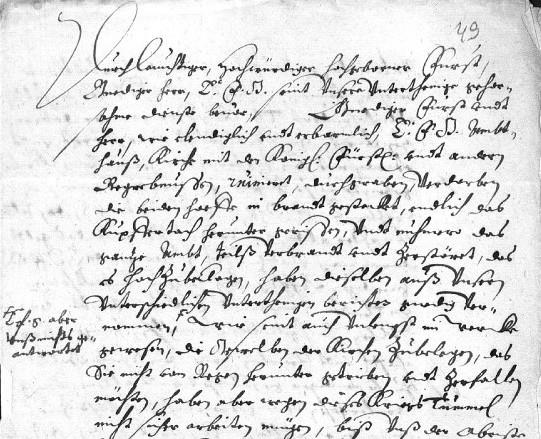 Transkription (Abschrift) der Akte aus dem Jahr 1638